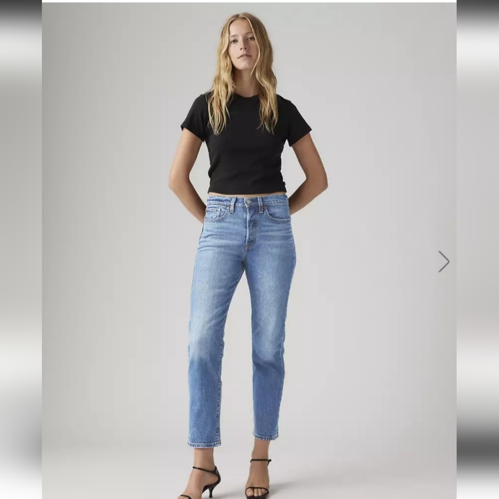 Levi's Classic Straight Leg Wedgie Button Fly Blue Denim Jeans